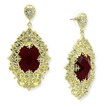 Load image into Gallery viewer, LO3673 - Gold &amp; Brush Brass Earrings with Synthetic Synthetic Glass in Siam