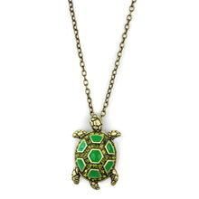 Load image into Gallery viewer, LO3718 - Antique Copper Brass Chain Pendant with Top Grade Crystal  in Olivine color