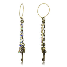 Load image into Gallery viewer, LO3810 - Antique Copper White Metal Earrings with Top Grade Crystal  in White AB