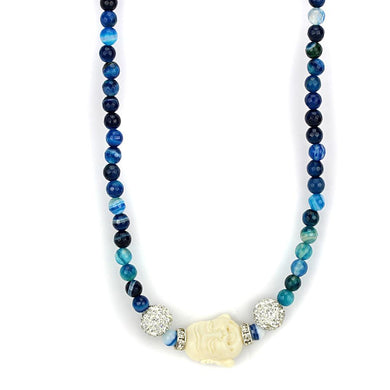 LO3813 Antique Silver Brass Necklace with Synthetic in Multi Color