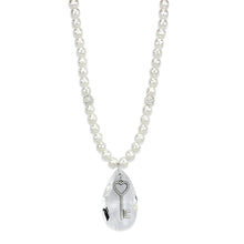 Load image into Gallery viewer, LO3819 - Antique Silver White Metal Necklace with Synthetic Synthetic Glass in Clear