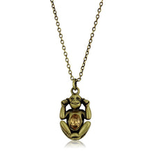 Load image into Gallery viewer, LO3832 - Antique Copper Brass Chain Pendant with Top Grade Crystal  in Citrine Yellow