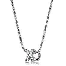 Load image into Gallery viewer, LO3845 - Rhodium Brass Necklace with Top Grade Crystal  in Clear