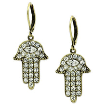Load image into Gallery viewer, LO3853 - Antique Copper Brass Earrings with Top Grade Crystal  in Clear