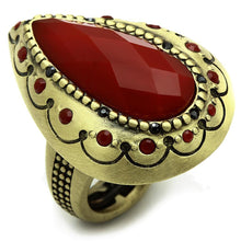 Load image into Gallery viewer, LO3886 - Antique Copper Brass Ring with Synthetic Synthetic Stone in Siam