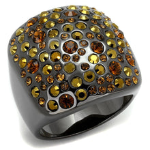 Load image into Gallery viewer, LO3909 - TIN Cobalt Black Brass Ring with Top Grade Crystal  in Multi Color