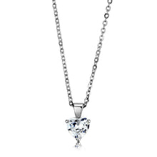 Load image into Gallery viewer, LO3935 - Rhodium Brass Chain Pendant with AAA Grade CZ  in Clear
