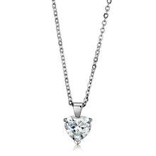Load image into Gallery viewer, LO3937 - Rhodium Brass Chain Pendant with AAA Grade CZ  in Clear
