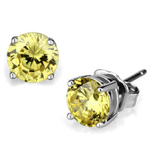 Load image into Gallery viewer, LO3953 - Rhodium Brass Earrings with AAA Grade CZ  in Citrine Yellow