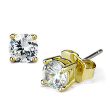 Load image into Gallery viewer, LO3958 - Gold Brass Earrings with AAA Grade CZ  in Clear