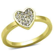 Load image into Gallery viewer, LO3983 - Flash Gold Brass Ring with Top Grade Crystal  in Clear