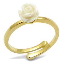 Load image into Gallery viewer, LO4057 - Flash Gold Brass Ring with Synthetic Synthetic Stone in Citrine Yellow
