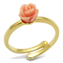 Load image into Gallery viewer, LO4059 - Flash Gold Brass Ring with Synthetic Synthetic Stone in Light Peach