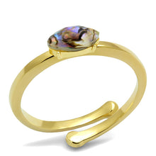 Load image into Gallery viewer, LO4062 - Flash Gold Brass Ring with Precious Stone Conch in Multi Color