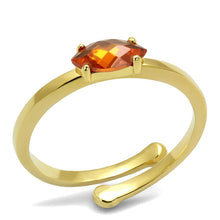 Load image into Gallery viewer, LO4065 - Flash Gold Brass Ring with AAA Grade CZ  in Orange