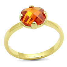 Load image into Gallery viewer, LO4079 - Flash Gold Brass Ring with AAA Grade CZ  in Orange