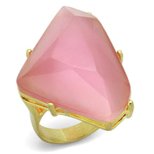 Load image into Gallery viewer, LO4104 - Gold &amp; Brush Brass Ring with Synthetic Cat Eye in Rose