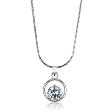 Load image into Gallery viewer, LO4153 Rhodium Brass Chain Pendant with AAA Grade CZ in Clear