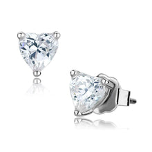 Load image into Gallery viewer, LO4170 - Rhodium Brass Earrings with AAA Grade CZ  in Clear