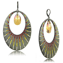Load image into Gallery viewer, LO4177 - Antique Copper Brass Earrings with Top Grade Crystal  in Champagne