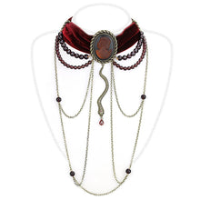 Load image into Gallery viewer, LO4212 - Antique Copper Brass Necklace with Synthetic Synthetic Stone in Smoked Quartz