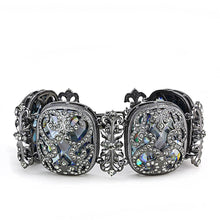 Load image into Gallery viewer, LO4225 - TIN Cobalt Black Brass Bracelet with AAA Grade CZ  in Clear