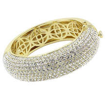 Load image into Gallery viewer, LO4301 - Flash Gold Brass Bangle with Top Grade Crystal  in Clear
