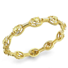 Load image into Gallery viewer, LO4335 - Gold Brass Bangle with AAA Grade CZ  in Citrine Yellow
