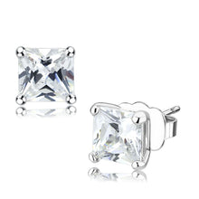 Load image into Gallery viewer, LO4631 - Rhodium Brass Earrings with AAA Grade CZ  in Clear