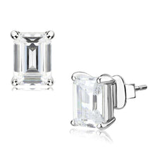 Load image into Gallery viewer, LO4633 - Rhodium Brass Earrings with Cubic  in Clear