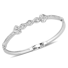 Load image into Gallery viewer, LO4664 Rhodium White Metal Bangle with Top Grade Crystal in Clear