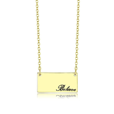LO4700 - Flash Gold Brass Necklace with Top Grade Crystal  in Clear