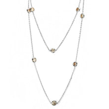 Load image into Gallery viewer, LO4703 Imitation Rhodium Brass Necklace with AAA Grade CZ in Champagne