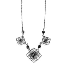 Load image into Gallery viewer, LO4727 - Ruthenium White Metal Necklace with Synthetic Synthetic Glass in Jet