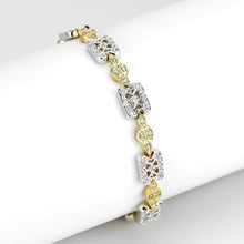 Load image into Gallery viewer, LO4741 - Gold+Rhodium Brass Bracelet with AAA Grade CZ  in Clear