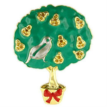 Load image into Gallery viewer, LO834 - Gold+Rhodium White Metal Brooches with Top Grade Crystal  in Topaz
