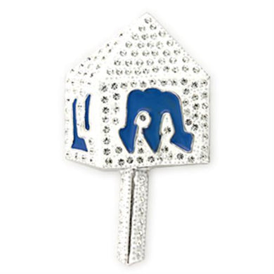LO839 - Rhodium White Metal Brooches with Top Grade Crystal  in Clear