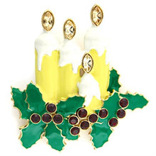 Load image into Gallery viewer, LO844 - Gold White Metal Brooches with Top Grade Crystal  in Citrine Yellow