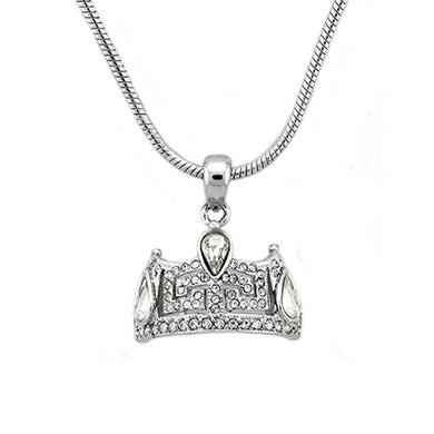 LOA1353 - Rhodium Brass Chain Pendant with Top Grade Crystal  in Clear