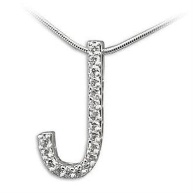 LOA261 - High-Polished 925 Sterling Silver Pendant with AAA Grade CZ  in Clear