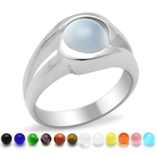 Load image into Gallery viewer, LOA447 - High-Polished 925 Sterling Silver Ring with Synthetic Glass Bead in Multi Color