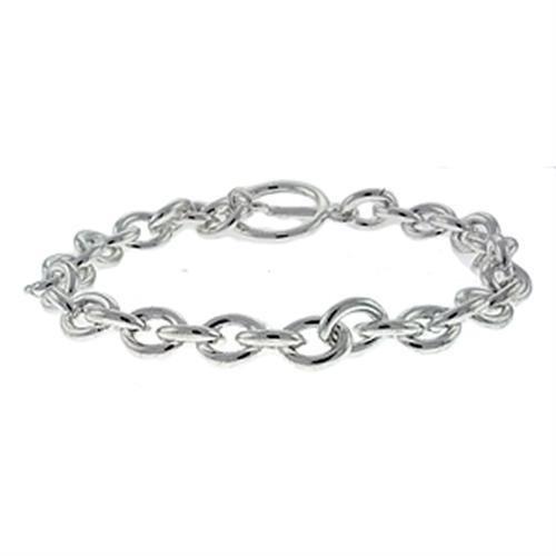 LOA537 - Silver Brass Bracelet with No Stone