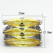Load image into Gallery viewer, LOA850 - Rhodium Brass Ring with AAA Grade CZ  in Topaz