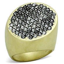 Load image into Gallery viewer, LOA889 - Matte Gold Brass Ring with Top Grade Crystal  in Clear