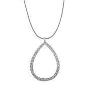 LOAS1320 - Rhodium 925 Sterling Silver Chain Pendant with AAA Grade CZ  in Clear