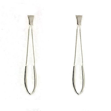 LOAS791 - High-Polished 925 Sterling Silver Earrings with No Stone
