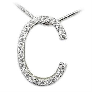 LOAS802 - Rhodium 925 Sterling Silver Pendant with AAA Grade CZ  in Clear