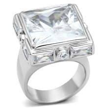 Load image into Gallery viewer, LOAS862 - Rhodium 925 Sterling Silver Ring with AAA Grade CZ  in Clear