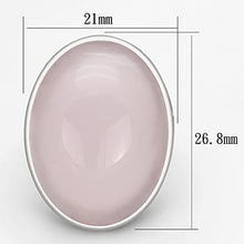 Load image into Gallery viewer, LOAS865 - Rhodium 925 Sterling Silver Ring with Precious Stone PINK CRYSTAL in Light Rose