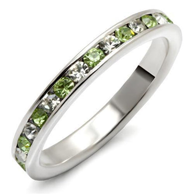 LOAS912 - High-Polished 925 Sterling Silver Ring with Top Grade Crystal  in Peridot